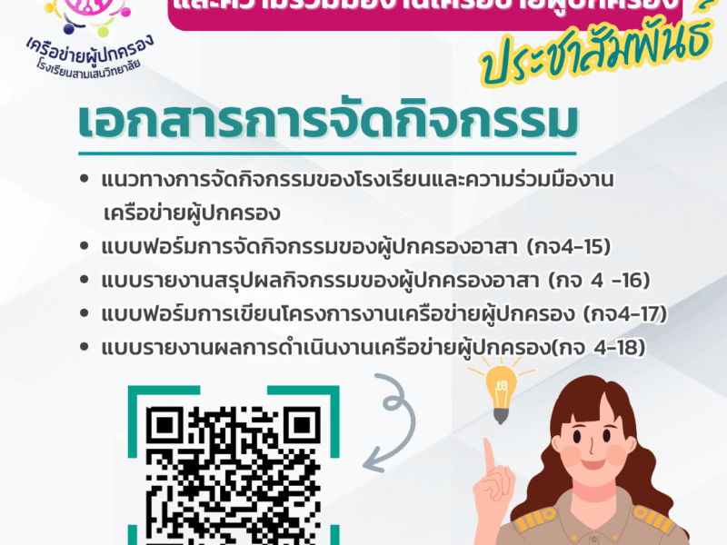 งานส่งเสริมความร่วมมือ บ้าน โรงเรียน ชุมชนและเครือข่ายผู้ปกครอง ประชาสัมพันธ์ #แนวทางการจัดกิจกรรมของโรงเรียนและความร่วมมืองานเครือข่ายผู้ปกครอง