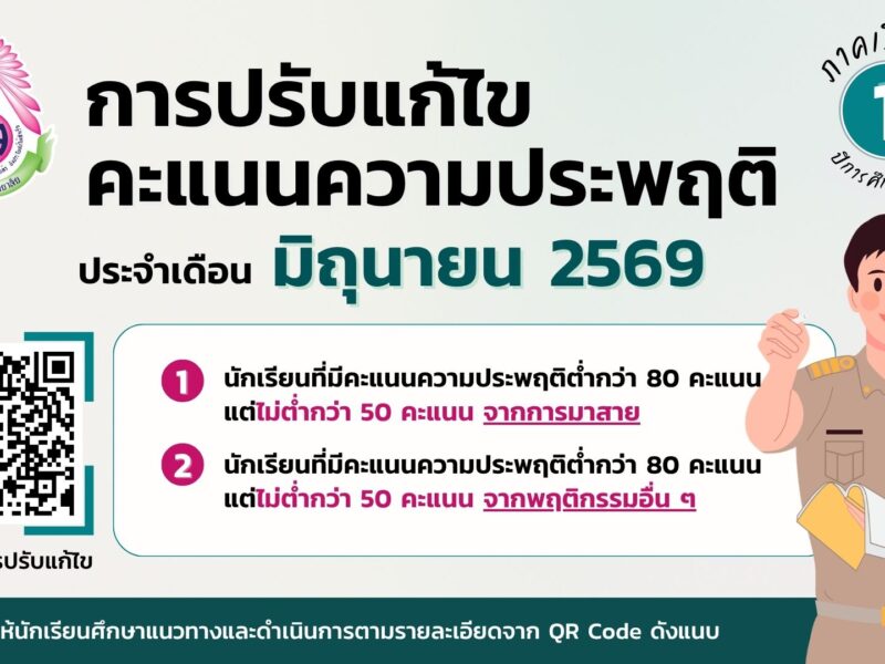 กิจกรรมการปรับแก้ไขคะแนนความประพฤติ ประจำเดือน มิถุนายน 2569